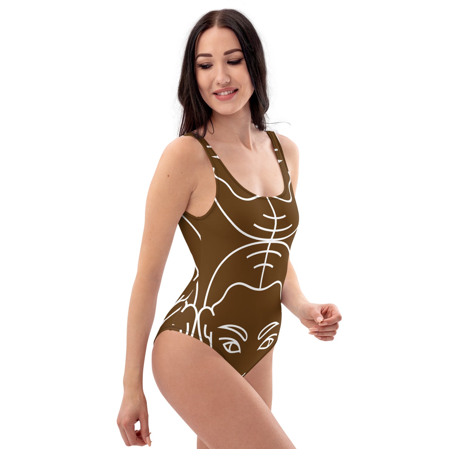 Virgo Brown One-Piece Swimsuit