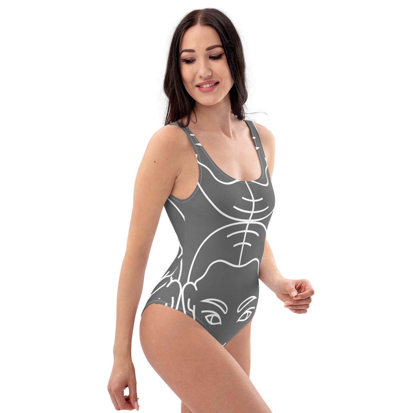 Virgo Grey One-Piece Swimsuit
