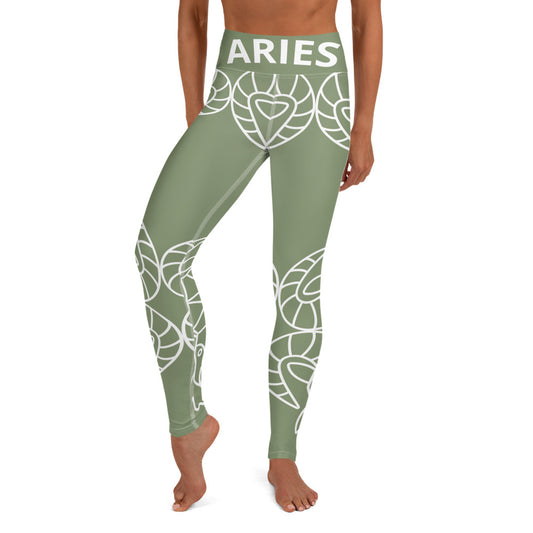 Aries Green Yoga Leggings
